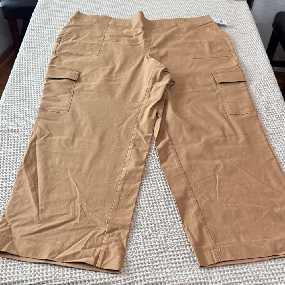 Women’s Plus Size Lane Bryant Tan Straight Leg cargo Style Pants